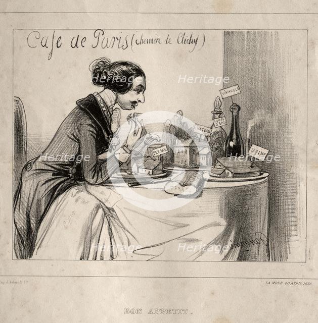 Croquis Fantastique: Bon Appetit, 1839. Creator: Paul Gavarni (French, 1804-1866).