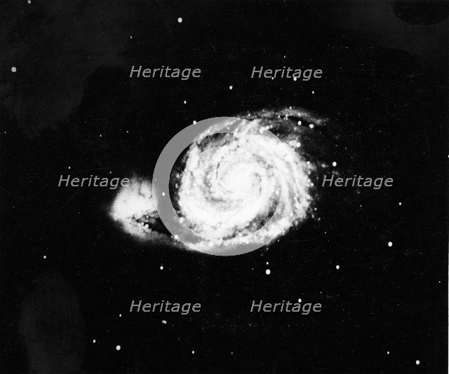 Spiral galaxy (M 51) in Canes Venatici, 1910. Artist: Unknown