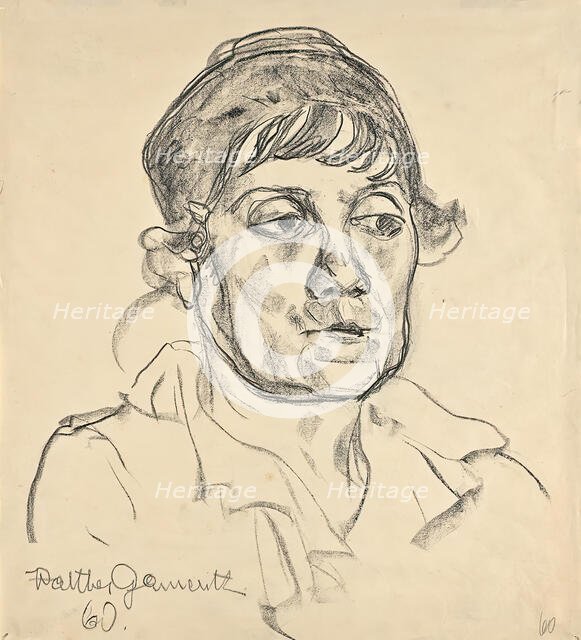 Portrait of an elderly lady, 1960. Creator: Walther Gamerith.