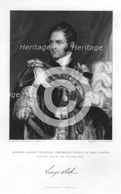 Prince Leopold of Saxe-Coburg-Saalfeld, 1831.Artist: J Thomson