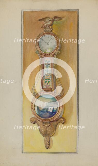 Clock, Girandole, c. 1936. Creator: George Loughridge.