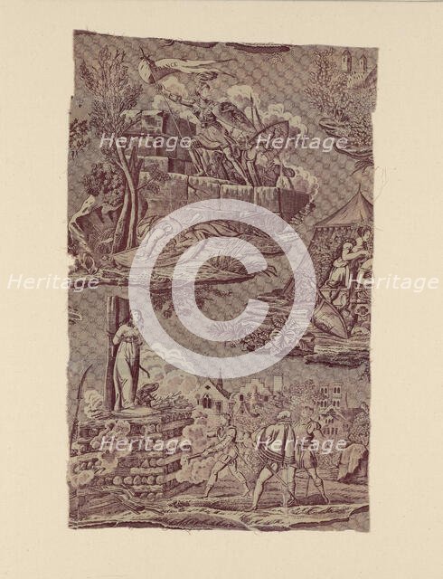 La Vie de Jeanne d'Arc (The Life of Joan of Arc) (Furnishing Fabric), France, c. 1815. Creator: Hartmann et Fils.