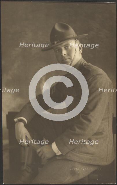 Portrait of a Young Man in Uniform, 1907-1943. Creator: Louis Fleckenstein.