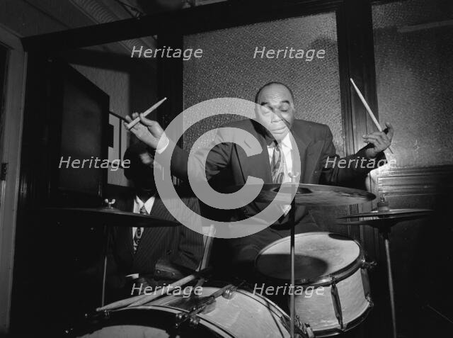 Portrait of Freddie Moore, William P. Gottlieb's office party, Jamaica, Queens, N.Y., ca.  1948. Creator: William Paul Gottlieb.