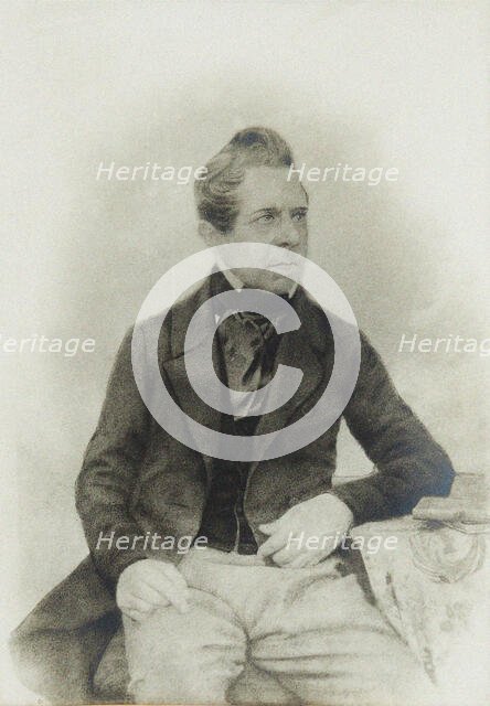 Portrait of the composer and violinist Franz Berwald (1796-1868), 1852. Creator: Anonymous.