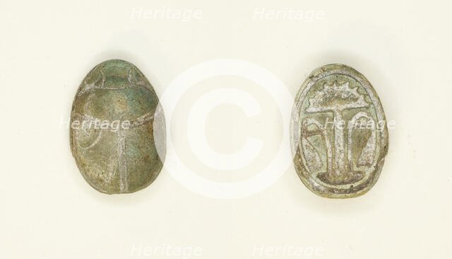 Scarab: Floral Motif, Egypt, Second Intermediate Period - early New Kingdom, Dynasties 15-18... Creator: Unknown.