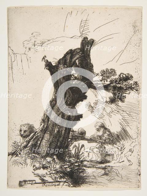 St. Jerome beside a Pollard Willow, 1648. Creator: Rembrandt Harmensz van Rijn.