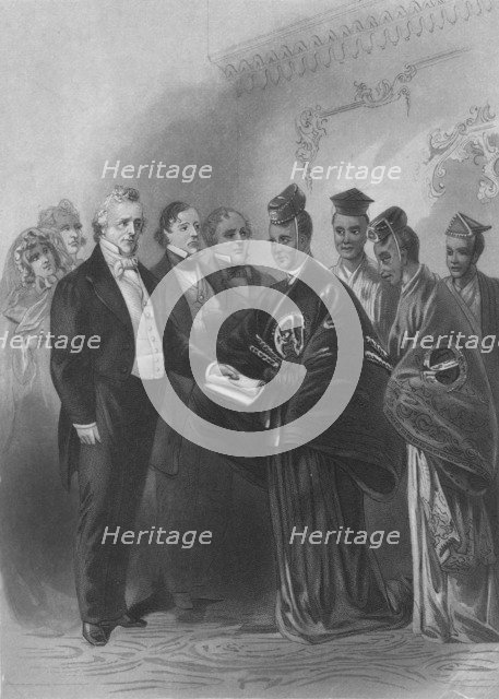 'The President and the Japanese Embassy', c1869.  Artist: Augustus Robin.