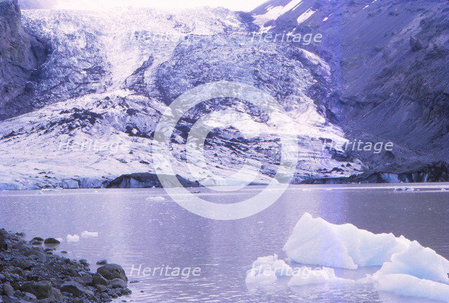 Eyjafjallajokull Glacier lake, Iceland, 20th century. Artist: CM Dixon.