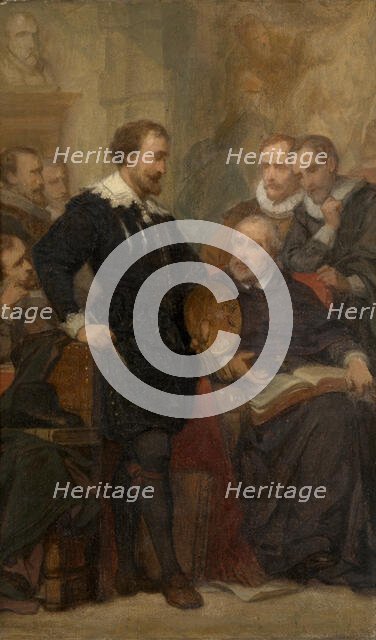 Peter Paul Rubens in his Studio, (c1620s), c1860s. Creator: Nicaise de Keyser.