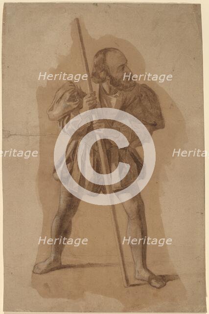 Figure Costume Study for Columbus Mural, Washington, D.C., in or after 1837. Creator: John Vanderlyn.