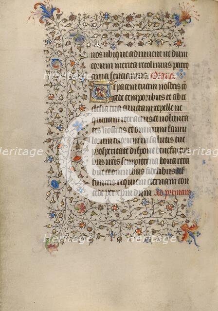 Decorated Text Page; Book of Hours, about 1420. Creator: Unknown.