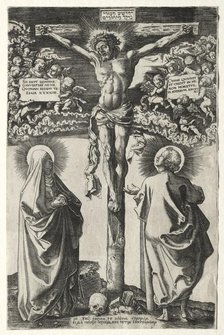 Christ on the cross between the virgin and St. John, 1542. Creator: Hans Brosamer (German, c. 1500-1554).