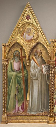 Saint Andrew and Saint Benedict with the Archangel Gabriel [left panel], shortly before 1387. Creator: Agnolo Gaddi.