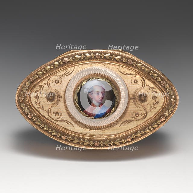 Snuffbox with portrait of Christian VII (1749-1808), ca. 1780-1800. Creator: Unknown.