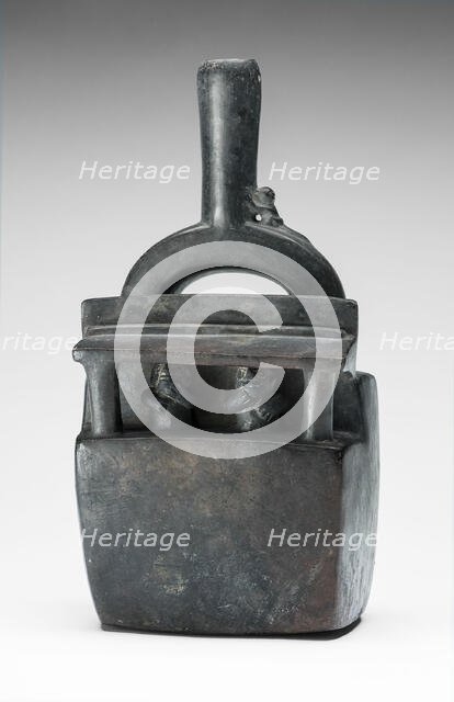 Vessel in the Form of Two Figures Seated Inside a Structure, A.D. 1200/1450. Creator: Unknown.