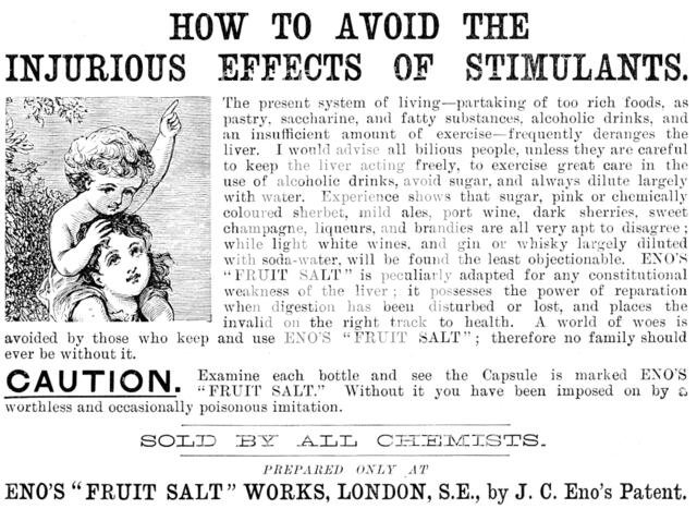 Advertisement for Eno’s "Fruit Salt", 1890. Creator: Unknown.