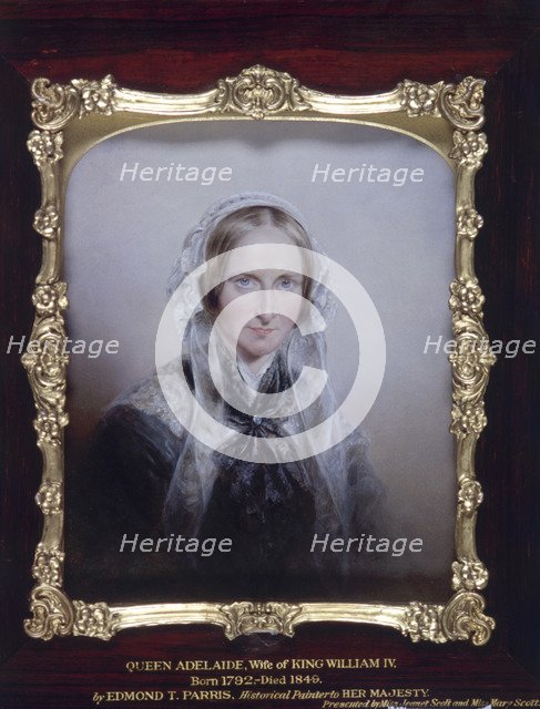 Portrait of Queen Adelaide, 1859. Artist: Edmund Thomas Parris