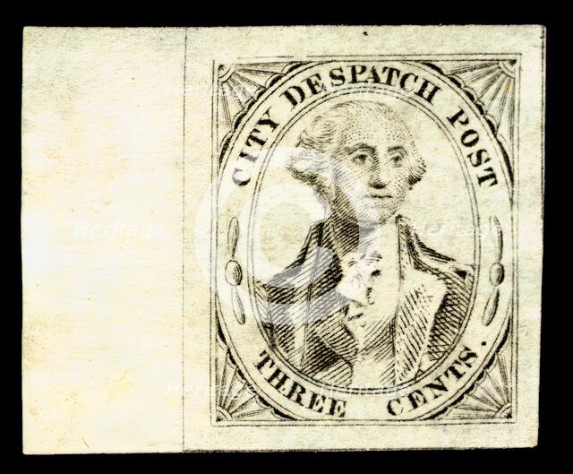 3c Washington City Despatch local post stamp, 1842. Creator: Unknown.