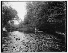 Fishing on the Genegantslet, Smithville Flats, N.Y., between 1890 and 1901. Creator: Unknown.