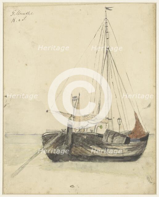 Fishing boat at Katwijk, 1885-1927. Creator: Gerhard Munthe.