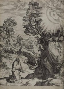 Saint Francis Penitent in a Large Landscape, 1575. Creator: Cornelis Cort.