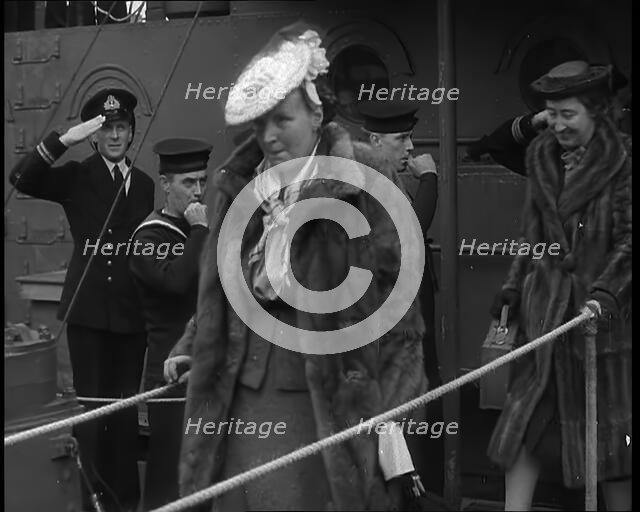 Queen Wilhelmina and Princess Juliana Walking Ashore in Dover, 1940. Creator: British Pathe Ltd.