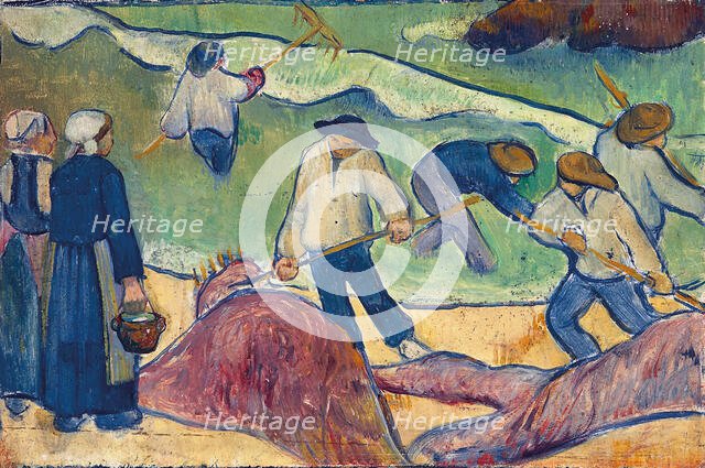 Small Landscape with Seaweed Fishermen, c1889. Creator: Paul Serusier.