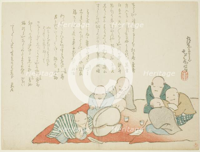 Meeting of a Poetry Club, c. 1860. Creator: Fujii Teisa.