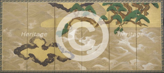 Waves at Matsushima, Early 17th cen.. Artist: Sotatsu, Tawaraya (active Early 17th cen.)