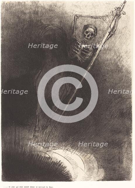 Et celui qui était monté dessus se nommait la Mort (And his name that sat on him was Death), 1899. Creator: Odilon Redon.