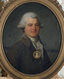 Portrait d'homme portant en sautoir un médaillon à l'effigie de sa femme, 1792. Creator: Antoine Vestier.