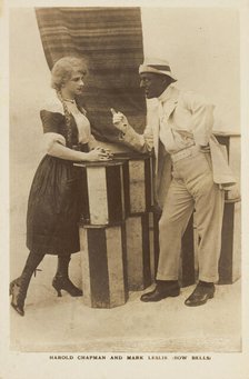 Harold Chapman and Mark Leslie performing a revue for the Bow Bells, [between 1910 and 1919?]. Creator: Unknown.