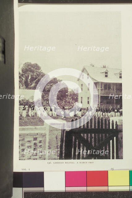 Liberian militia; a march past, 1906. Creator: Unknown.