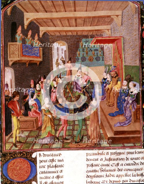 Dance party in the Royal Castle, 14th century miniature.