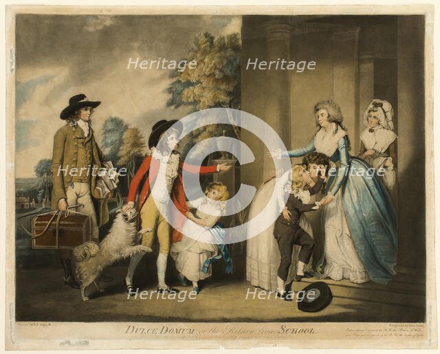 Dulce Domum, or the Return from School, published December 1, 1790. Creator: John Jones.