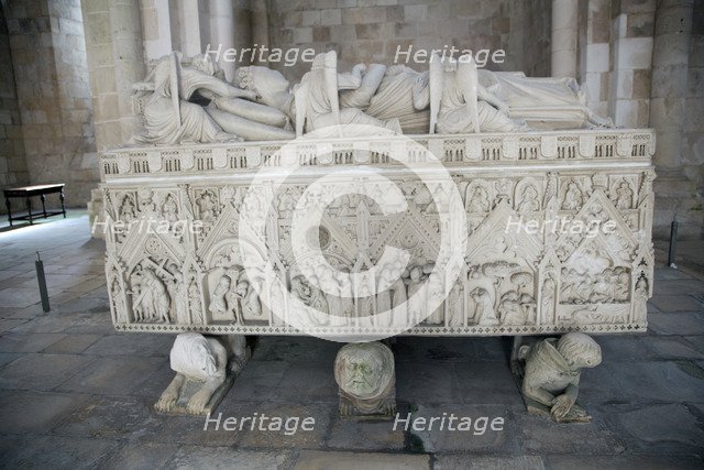 Sarcophagus of Ines de Castro, Monastery of Alcobaca, Alcobaca, Portugal, 2009.  Artist: Samuel Magal
