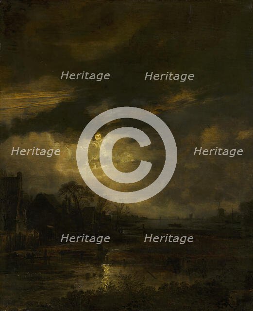 Landscape at Sunset, c1630-1670. Creator: Aert van der Neer.