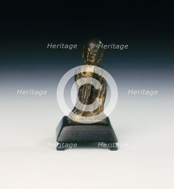 Gilt bronze figure of a monk, Late Six Dynasties period or Tang dynasty, China, 6th-10th century. Artist: Unknown