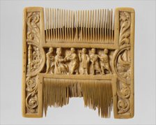 Double-Sided Ivory Liturgical Comb with Scenes of Henry II and Thomas Becket, British, ca. 1200-1210 Creator: Unknown.