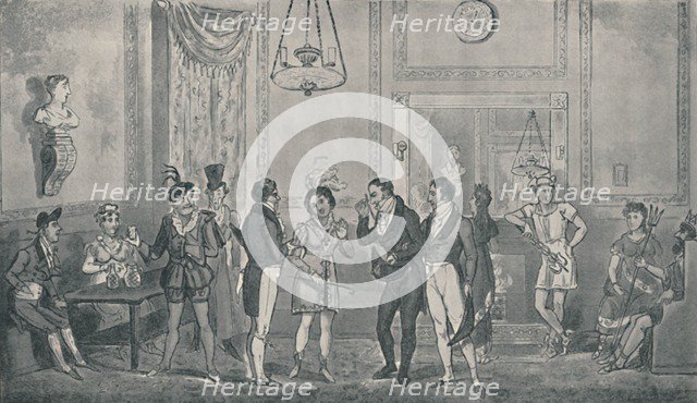 'The Green Rooom at Drury Lane Theatre, 1821', (1920). Artists: Isaac Robert Cruikshank, George Cruikshank.