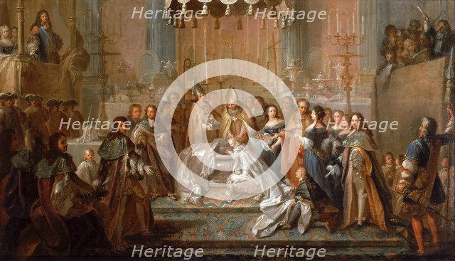 Baptism of the Dauphin Louis, son of Louis XIV, celebrated in the  Saint-Germain-en-Laye, March 24,  Artist: Christophe, Joseph (1662-1748)