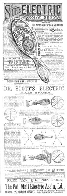 Dr. Scott's Electric Hair Brush, 1883. Creator: Unknown.