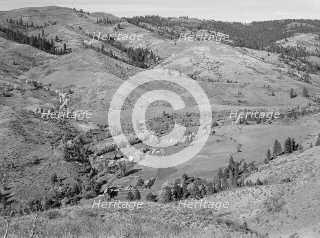 Possibly: Looking down on Ola self-help co-op mill showing the upper end..., Gem County, Idaho, 1939 Creator: Dorothea Lange.