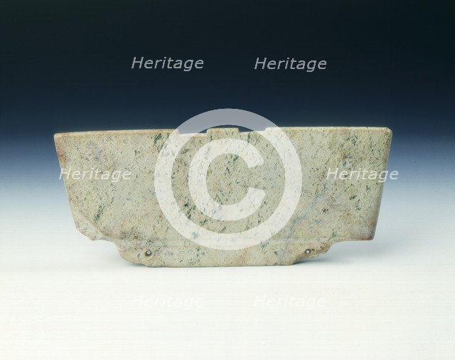 Altered jade stylized bird shaped plaque, neolithic, Liangzhu culture, China, 3400-2250 BC. Artist: Unknown