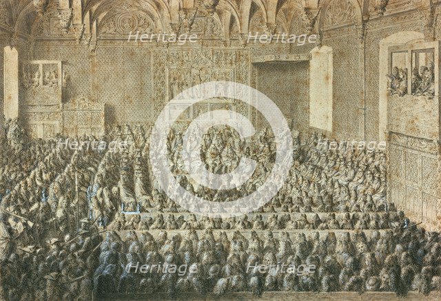 The assembly of the Sorbonne declare Henry III deposed, January 1589. Museum of Carnavalet, Paris Artist: Unknown