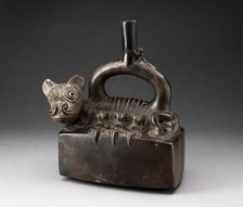 Stirrup-Spout Vessel Depicting a Puma with Suckling Cubs, A.D. 1100/1470. Creator: Unknown.