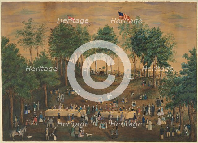 Anti-Slavery Picnic at Weymouth Landing, Massachusetts, c.1845. Creator: Susan Torrey Merritt.