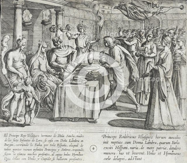 Wedding of the Prince Ruy Velazquez, Maternal Uncle of the Infantes, to Doña Lambra in Burgos, 1612. Creator: Antonio Tempesta.