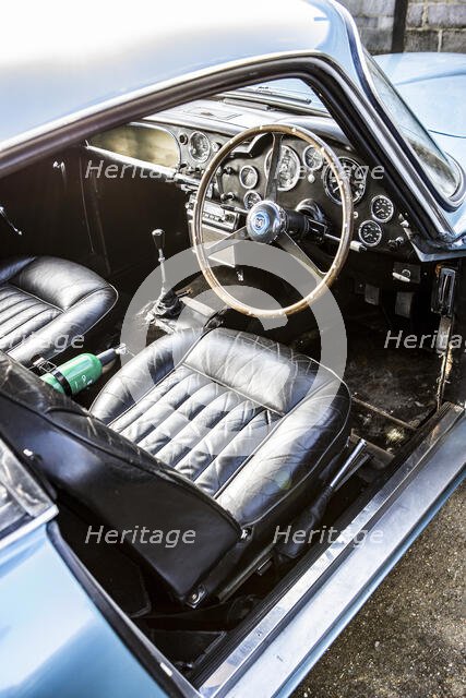 Interior of a 1961 Aston Martin DB4 GT SWB lightweight. Creator: Unknown.